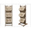 (brown) Wooden Magazine Rack With 3 Baskets 2