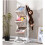 (white) Wooden Magazine Rack With 3 Baskets 1