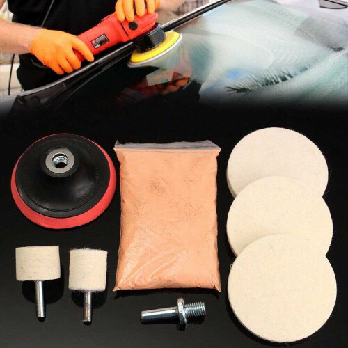 Polishing Kit Scratch 8PCS Cerium Oxide Windscreen Remover+Felt+3 Pad 2