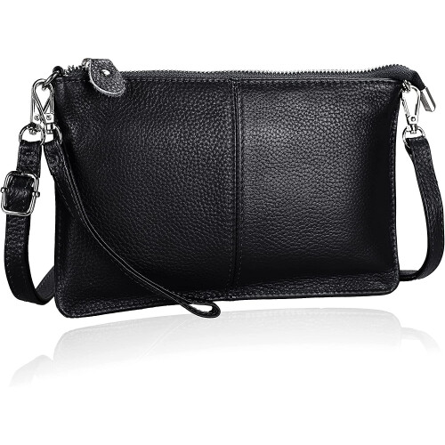 100% Genuine Leather Crossbody Bag, 【Small】Befen Women Real Leather Cross Body Bag with Shoulder & Wrist Strap, Lady Crossbody & Wristlet Bag