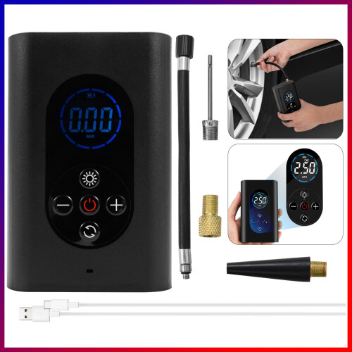 Cordless Vehicle Tire Inflator 150PSI Pump with LED Lamp for Tires