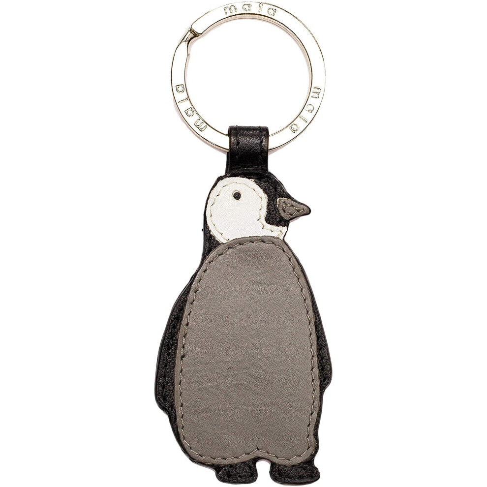 Ollie Penguin Leather Keyring