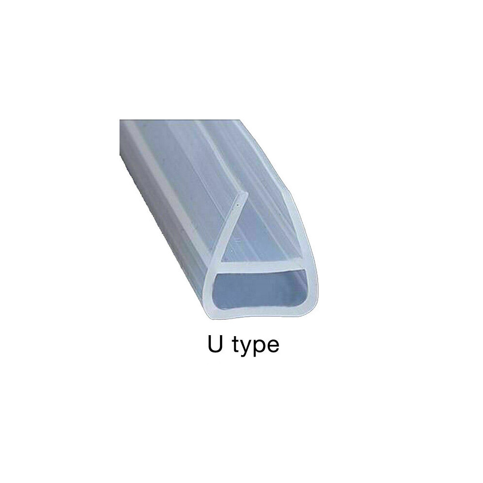 (U type for 6mm Glass) 1 Meter Bath Shower Screen Door Glass Seal Strip