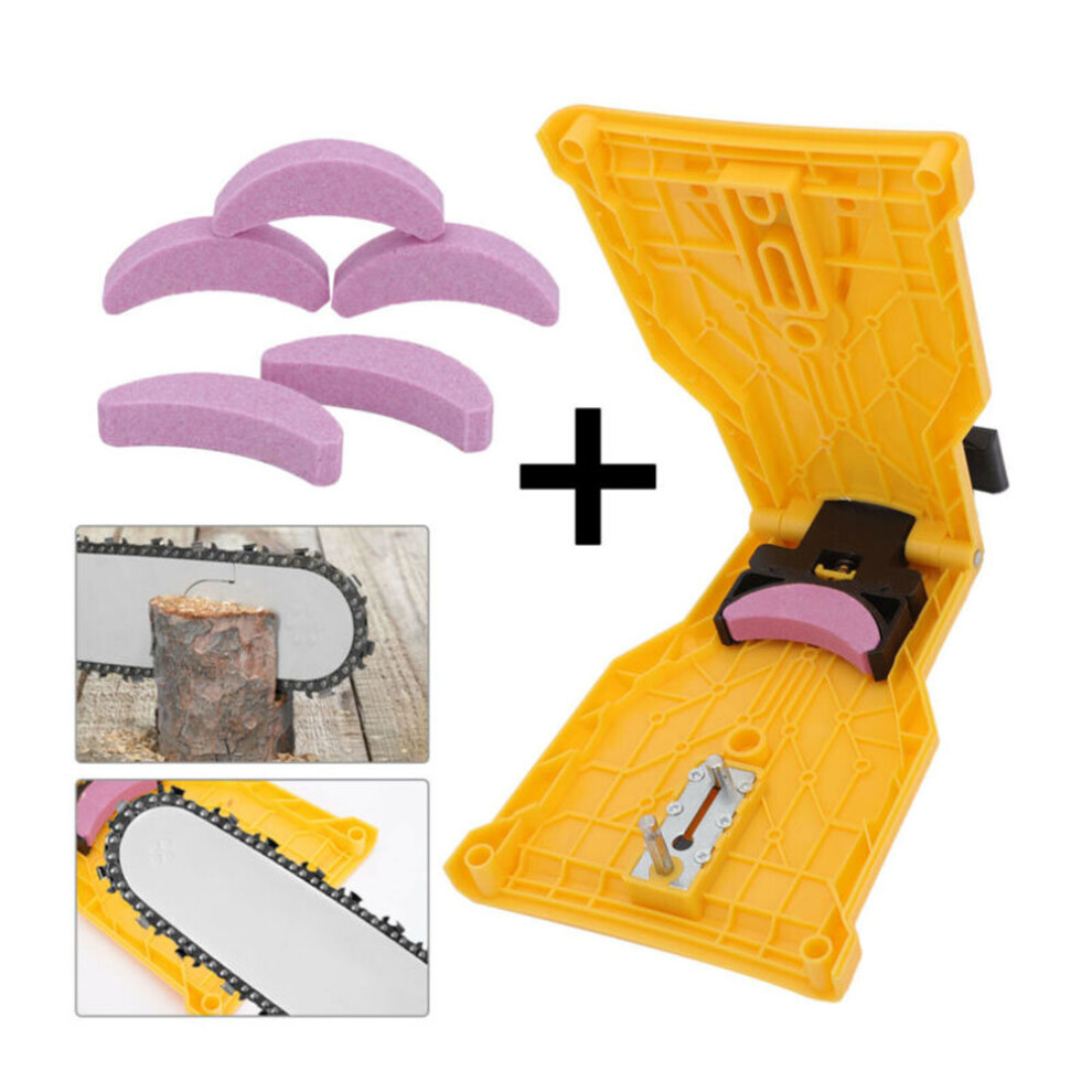 Chainsaw Teeth Sharpener Self Bar Mount Chain Grinder Sharpening System Tools