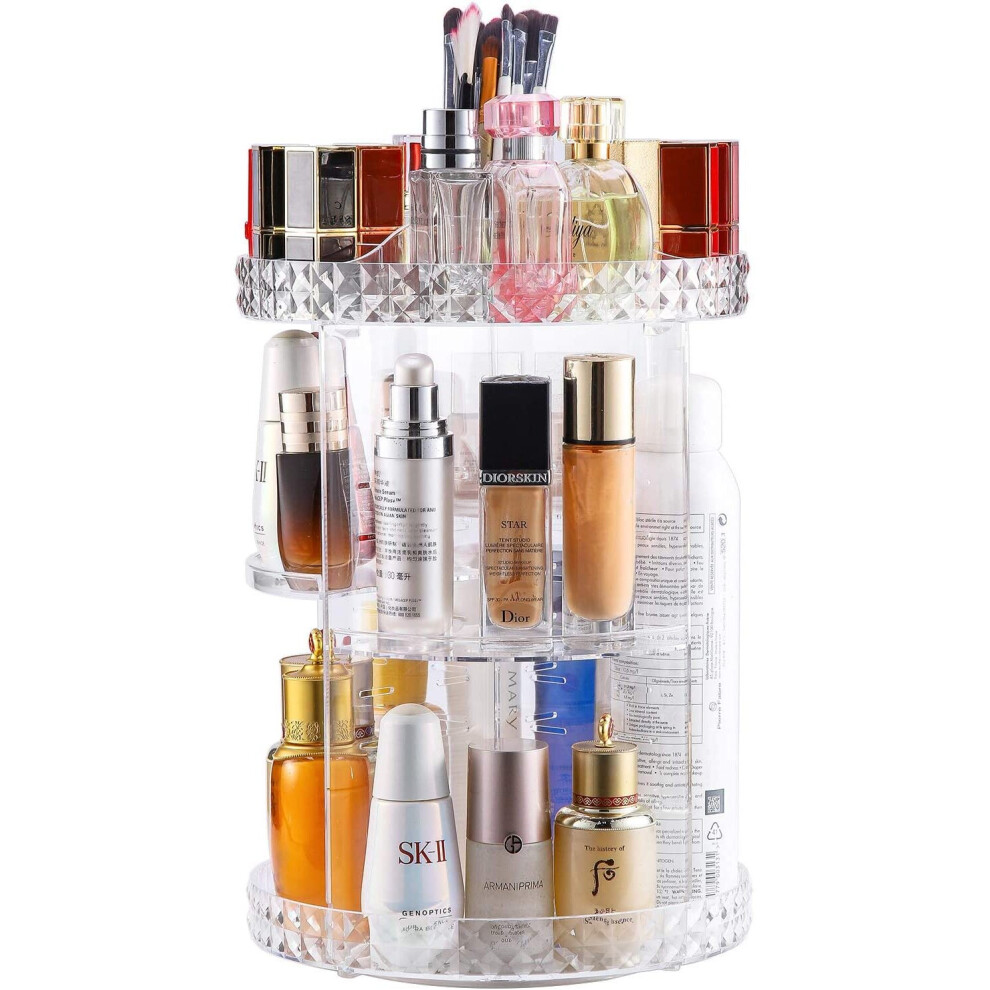 V-Hanver 360 Organisateur d'organisateur de maquillage rotatif avec 8 Couche rglable Clai de stockage cosmtique couteur de rangement grande ca