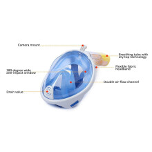 (blue, XL) Full Face Snorkeling Snorkel Mask Gopro compatible