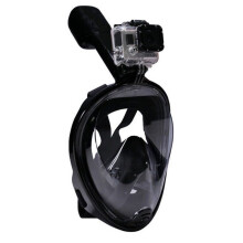 (black, XL) Full Face Snorkeling Snorkel Mask Gopro compatible