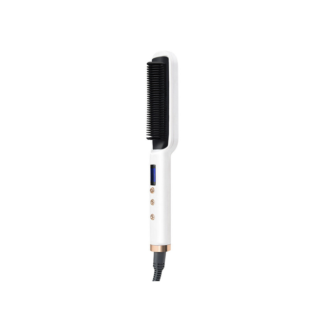 White ( ) Negative Ion Electric Hair Straightener Curler Lazy Comb Brush