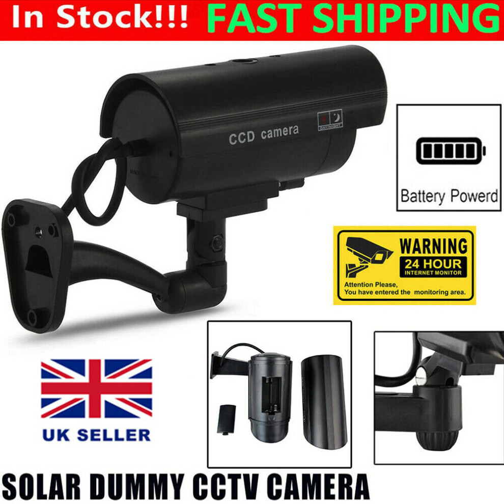 Dummy Security Fake Camera Indoor/Outdoor Surveillance Cctv W/Ir Light 097326000180