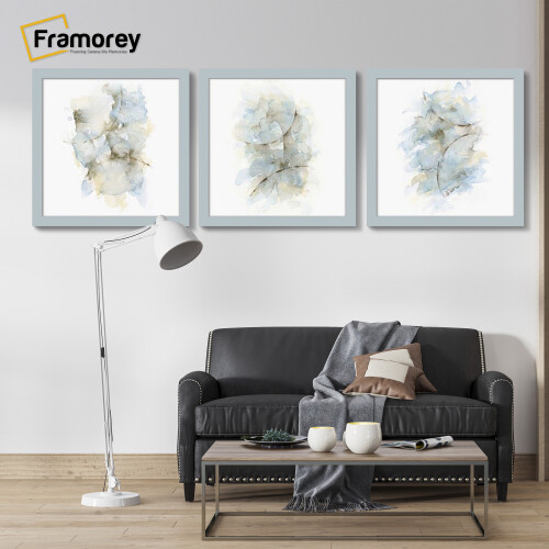 (40x40 CM) Square Size Light Grey Picture Frame Wall Art Frames Flat Wooden Effect Poster Frame 2