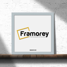 (40x40 CM) Square Size Light Grey Picture Frame Wall Art Frames Flat Wooden Effect Poster Frame