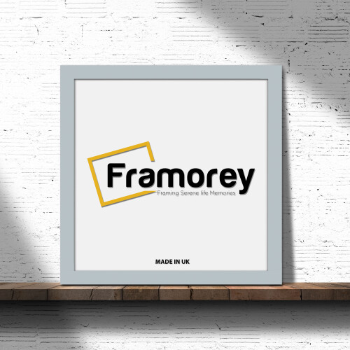 (40x40 CM) Square Size Light Grey Picture Frame Wall Art Frames Flat Wooden Effect Poster Frame