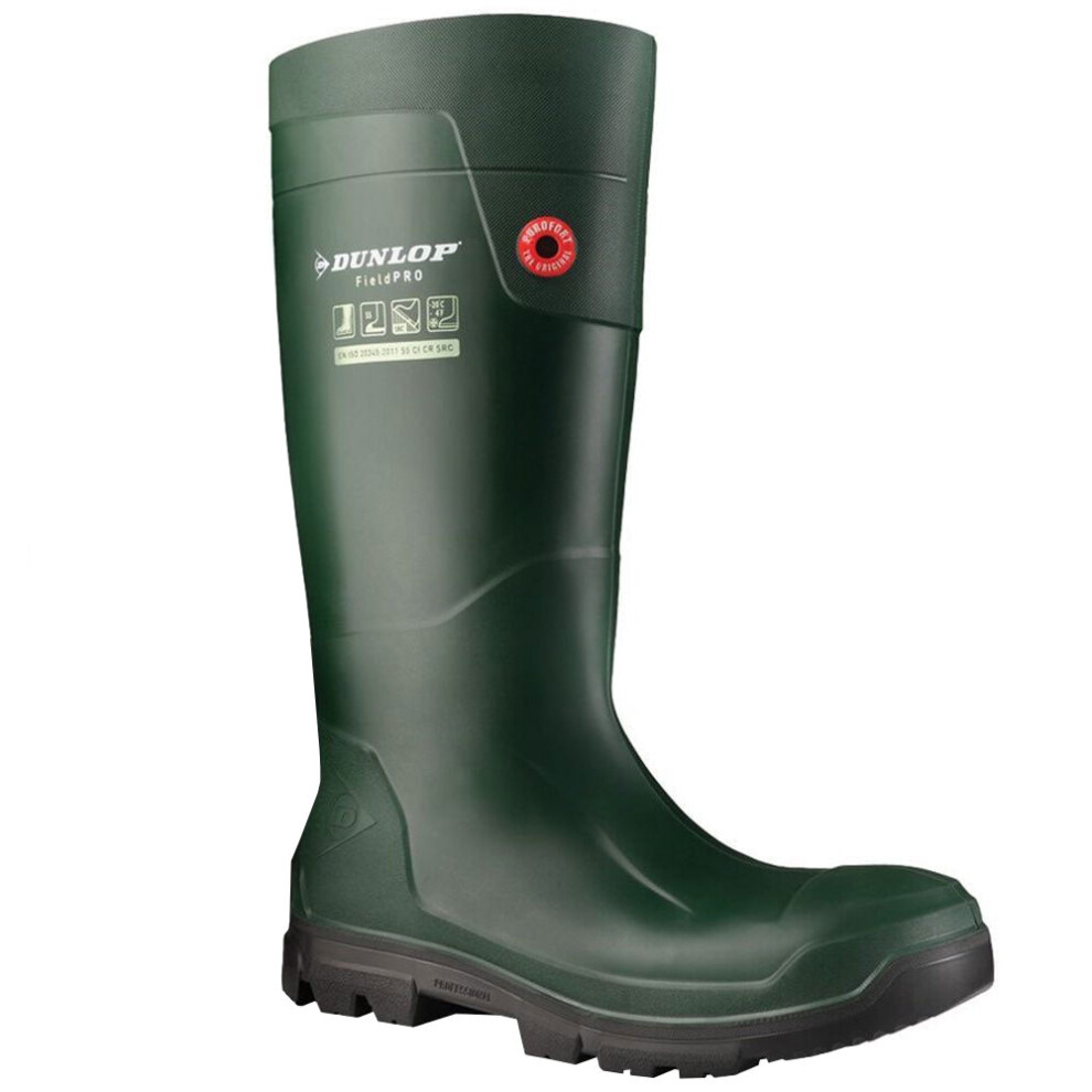 (4 UK, Green/Black) Dunlop Unisex Adult Purofort FieldPRO Wellington Boots