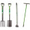 (Set of 4 Fork, Spade, Rake & Dutch Hoe) Garden Tools Lightweight Soft Plastic Handle Grip 1