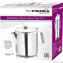 STAINLESS STEEL 48OZ TEA POT COFFEE KITCHEN FLIP LID HANDLE RESTAURANT