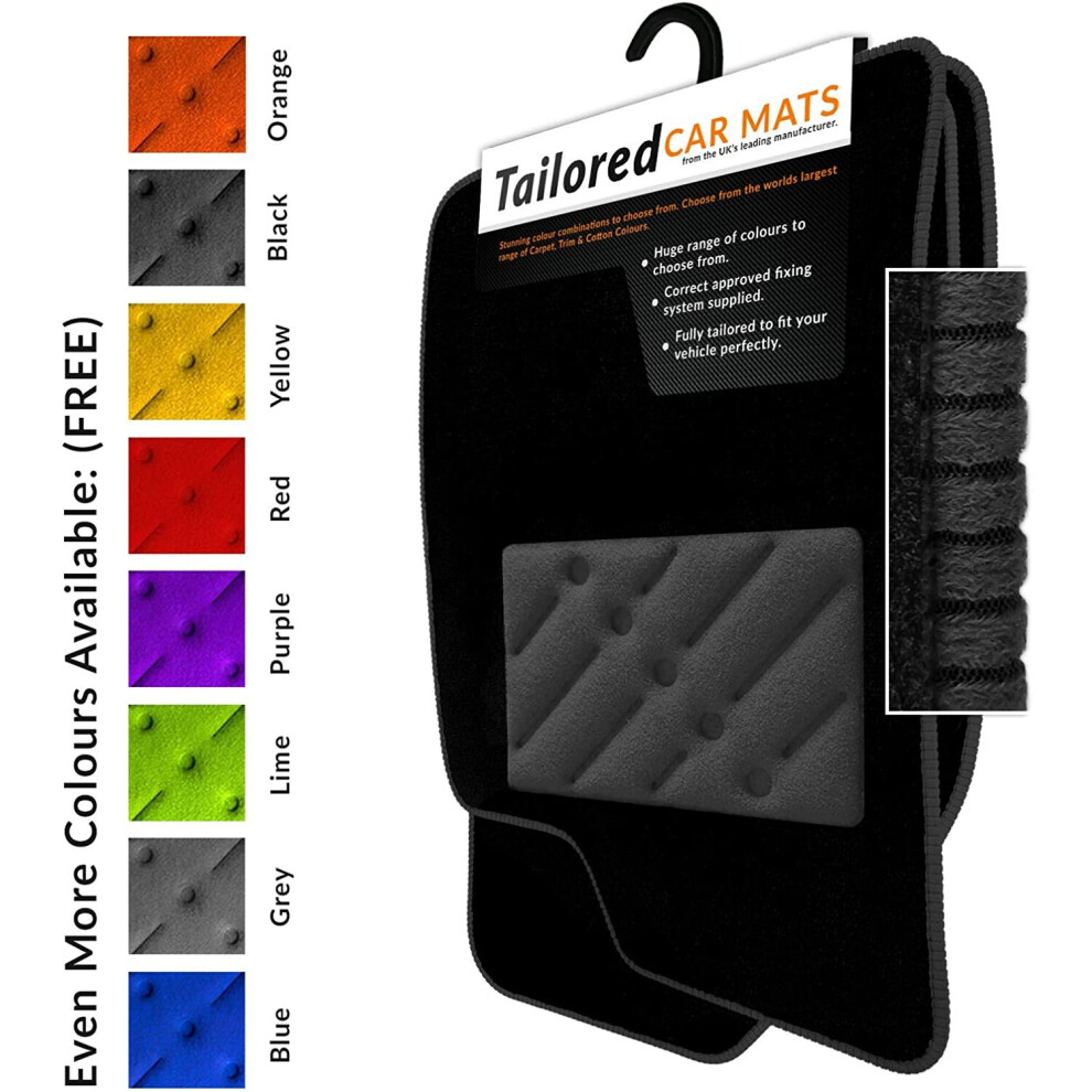 Tailored Car Mats For Peugeot 208/2008 / 2008 Crossover 2012-2019 - Carpet - Ribbed Trim - Double Thick Heel Pad Black 5022745017476