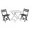 URBN Living (White) Portable Folding Camping Plastic Picnic Tray Table And 2 Folding Chairs Set 1