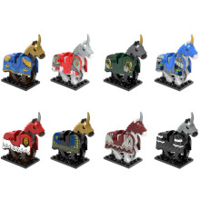 8PCS Medieval Ancient War Horse Army Cavalry Jazz Riding Assembly Toy Building Blocks Figure Fit Lego