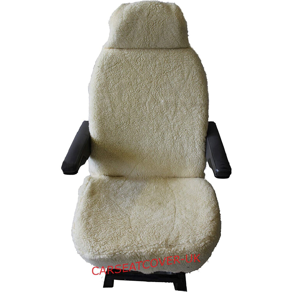 Carseatcover-Uk Pair Of Motorhome Seat Covers In Faux Fur [Choice Of 10 Fabrics][ Sheepskin] Cream 8438499113161