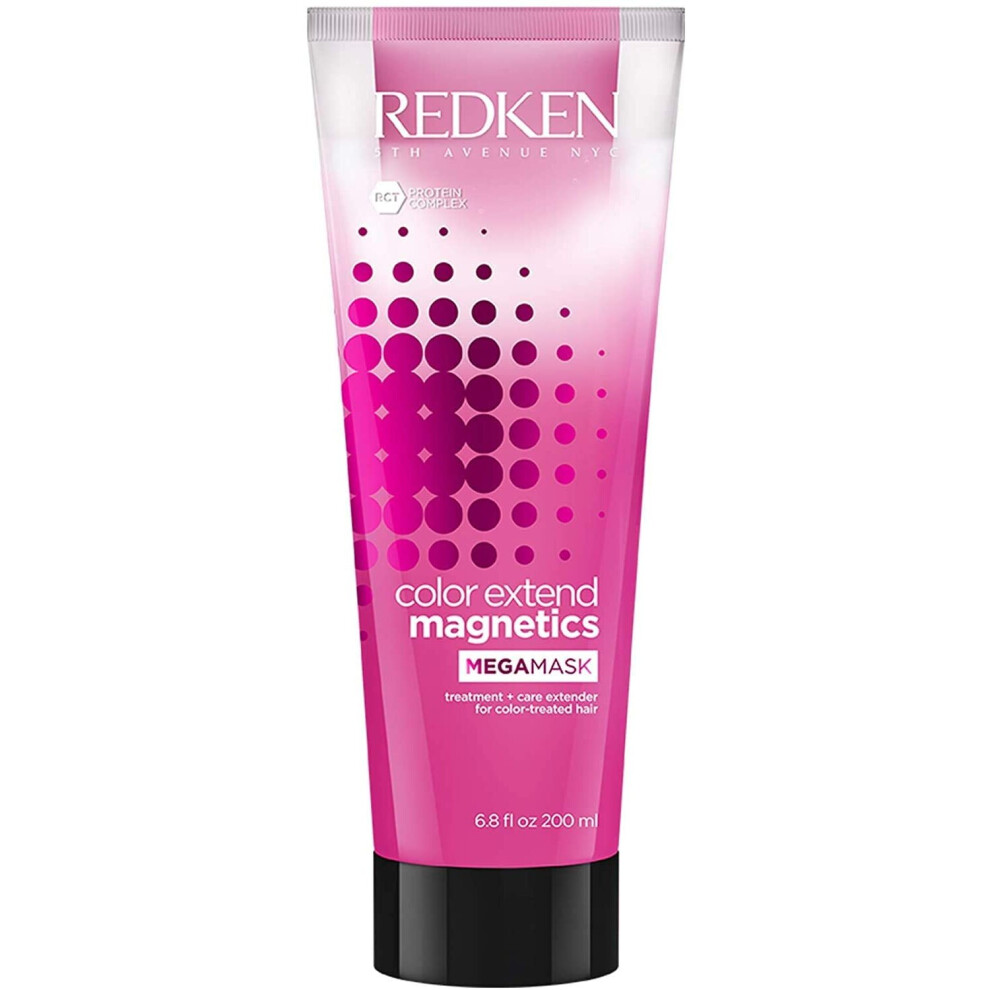 REDKEN | Color Extend Magnetics |Mega Mask | Color Captivating Treatment + Care Extender | For Color-Treated Hair | 200ml