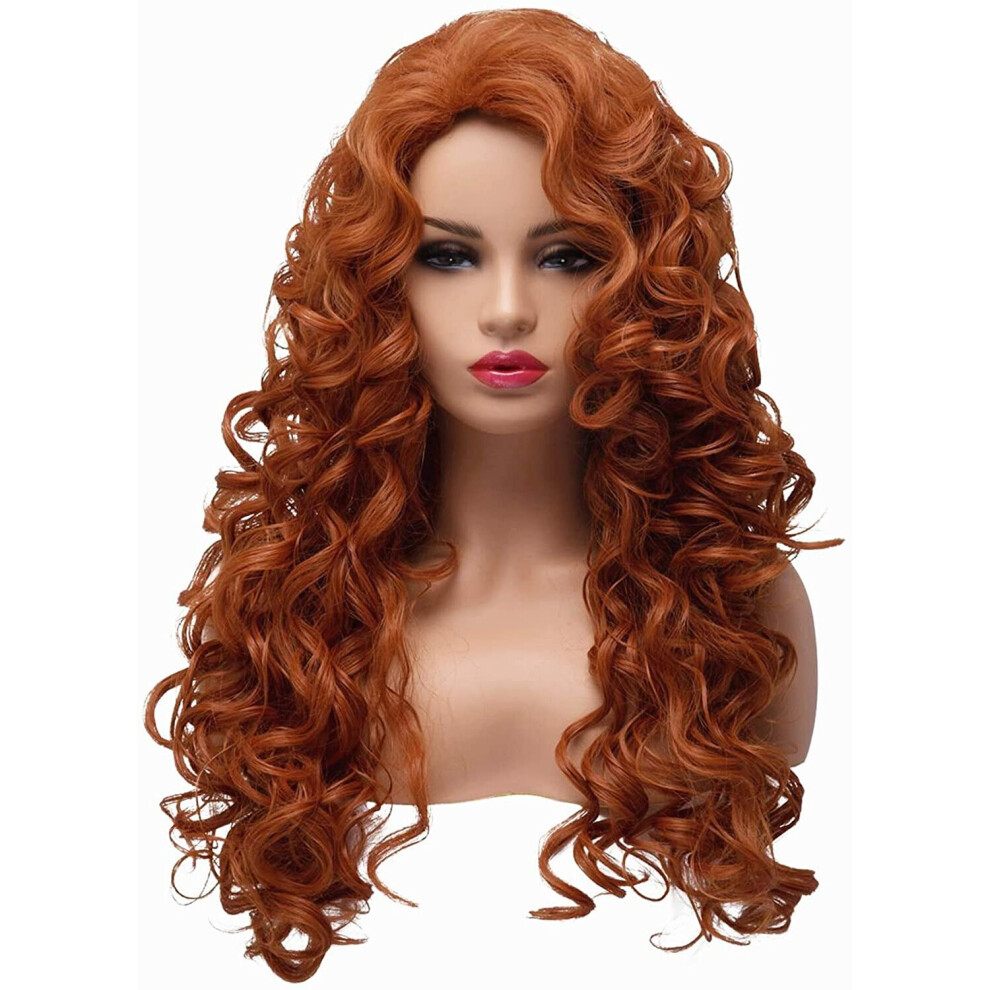 BESTUNG Long Hair Curly Wavy Full Head Halloween Wigs for Women