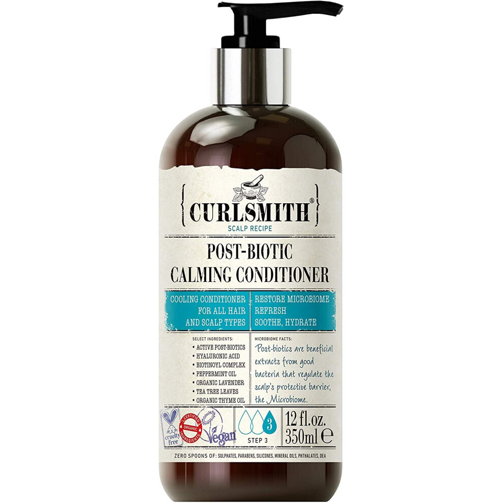 Photos - Hair Product A&D Curlsmith - Post-Biotic Calming Conditioner - Vegan Cooling Rinse-Out Conditioner for any Hair Type, Scalp Soothing (355ml)