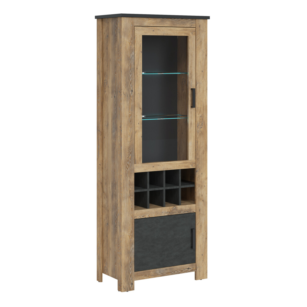 Rapallo 2 Door Display Cabinet With Wine Rack