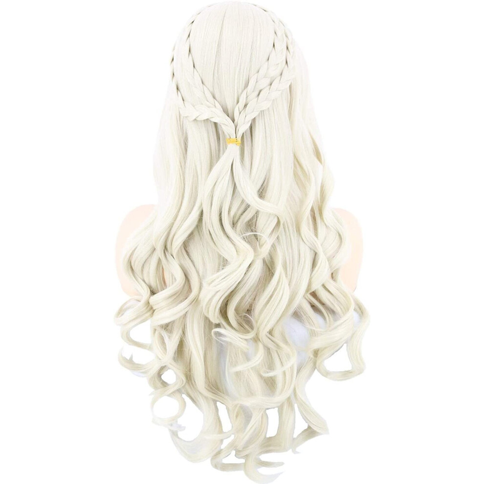 Topcosplay Unisex Not,Specified Womens Wigs Blonde Long Curly For Daenerys Targaryen Khaleesi Cosplay Halloween Costume Wigs