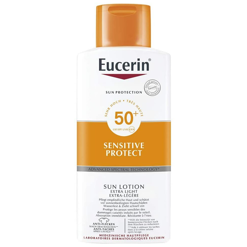 Eucerin Sensitive Protect Sun Lotion Extra Light Lsf 50+, 400 Ml Lotion