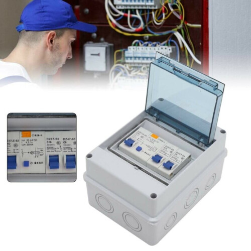 2 Way Unit Enclosure Fuse Box C16 30mA RCD MCB Fuse Box on OnBuy