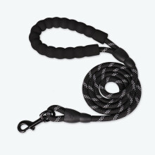 (Black) Dog Leash Rope Braided Pet Leads Strong Soft for Medium Large Dogs Walk 5FT