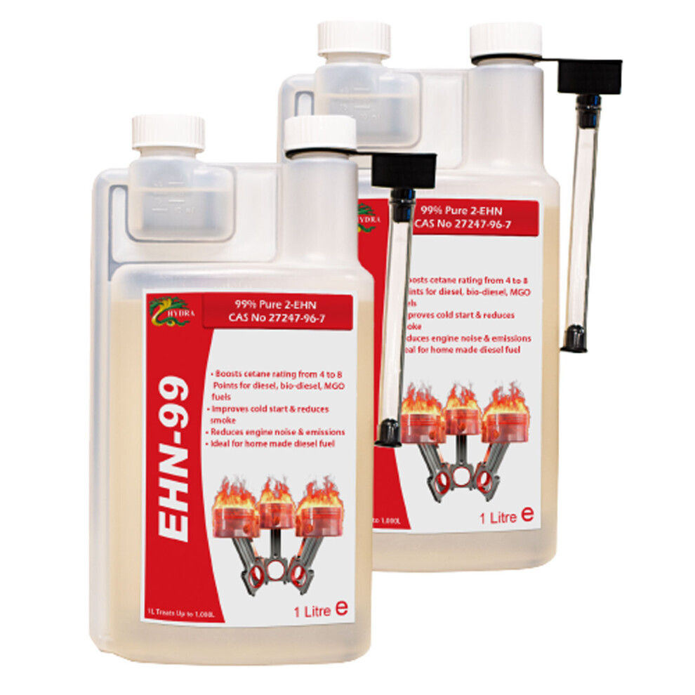 (2x1 Litre	) HYDRA EHN-99 2-EHN Cetane Enhancer Fuel Additive