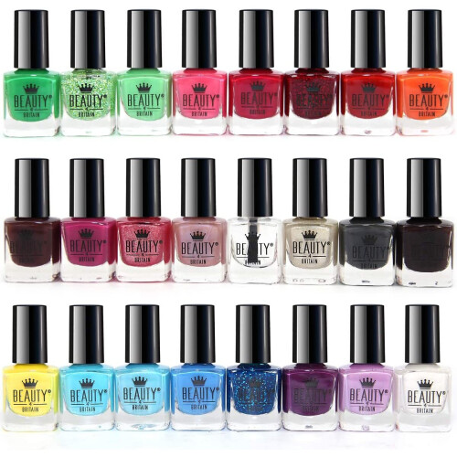 Splash 48 x Nail Polish Varnish Set 48 Different Modern Colours Quick Drying Flat Brush 2
