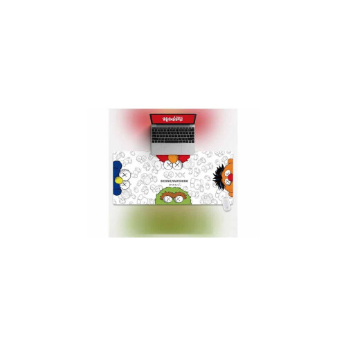 (White, 800*300*3MM) Kaws Super Large Mouse Pad Game Mouse Pad