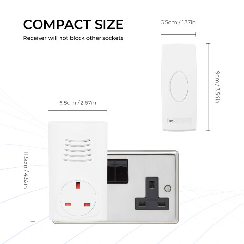 Benross 41010 Plug-In Wireless Doorbell / 80m Signal Range / White 1
