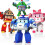 Ensemble de 4 pièces Robocar Poli Ambe Roy Helly : robots transformables, jouets éducatifs 2