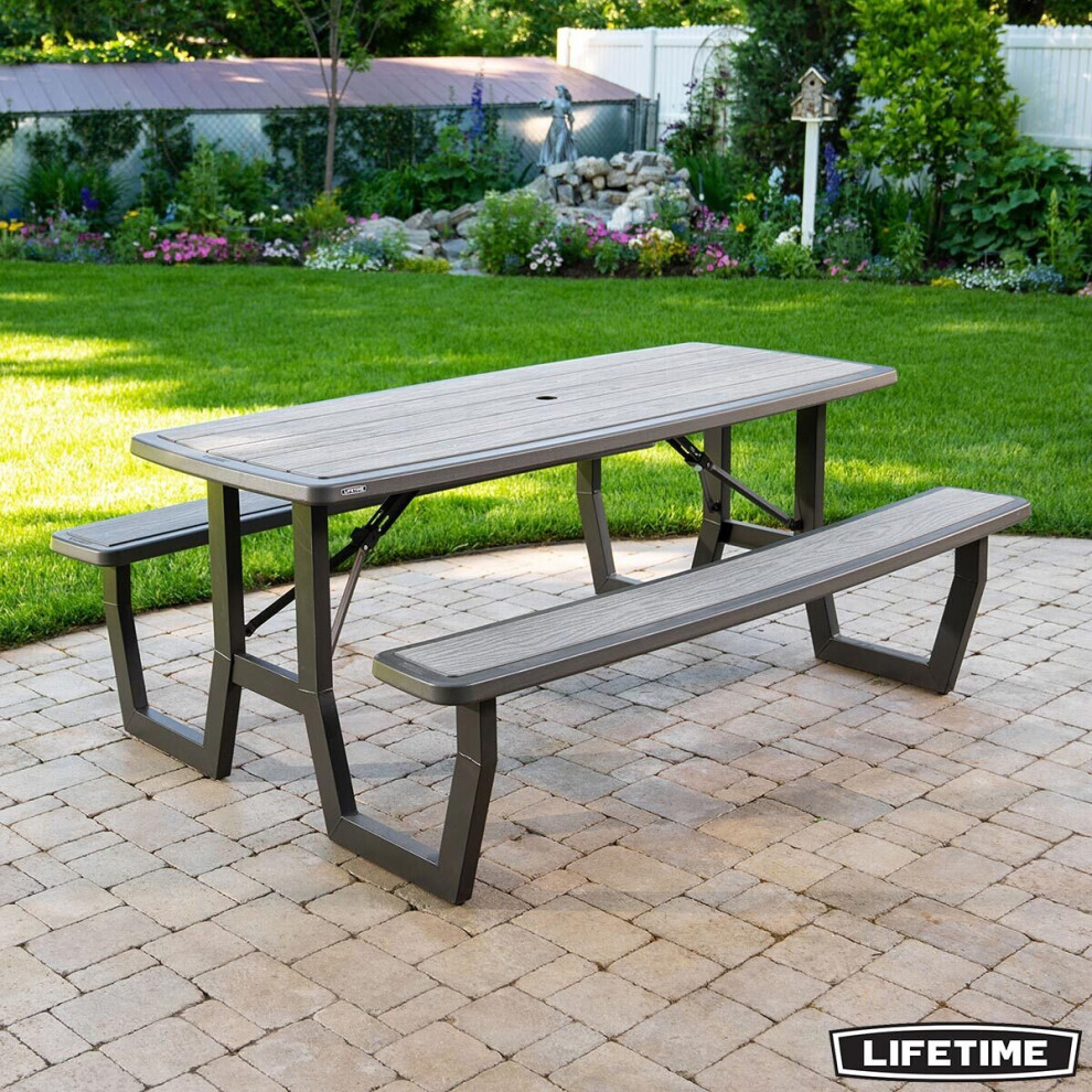 Lifetime 6ft (1.82m) Craftsman 8 Seats Folding Picnic Table with Steel Frame