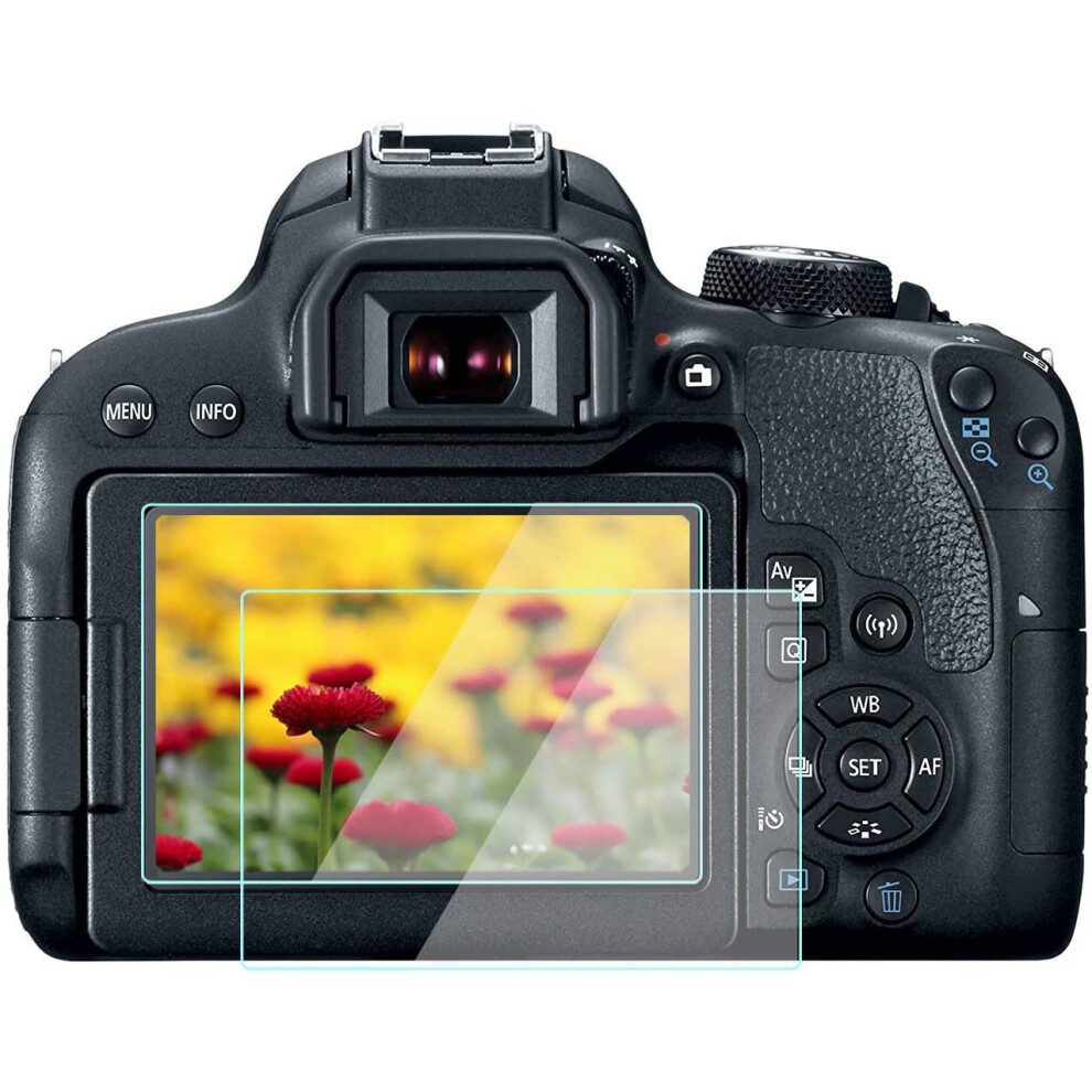 800D Screen Protector for Canon EOS Rebel T7i 800D LCD Screen (2 Pack),KOMET 9H Tempered Glass DSLR Camera Protective Film