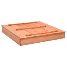 vidaXL Fir Wood Sandbox Outdoor Kid Playground Equipment Sand Pit Beach Seat