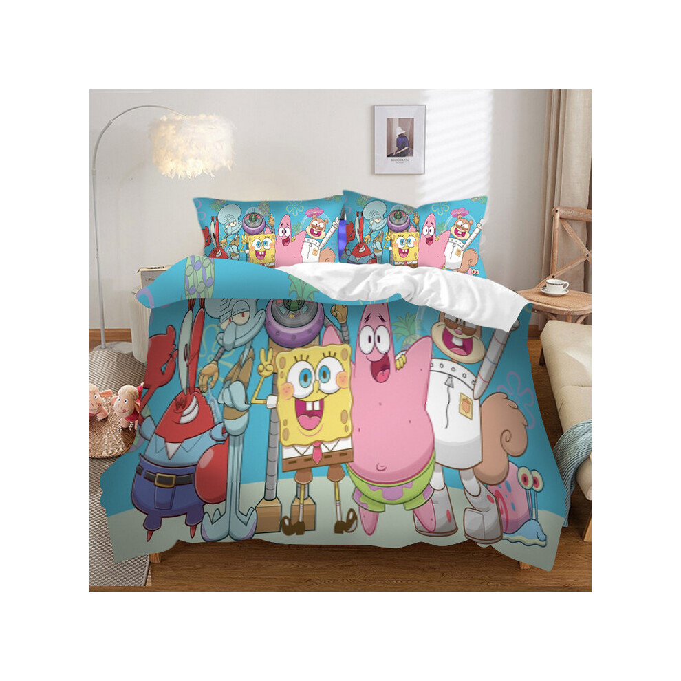 (Style 02, Single) SpongeBob Bedding Single Double King Duvet Cover