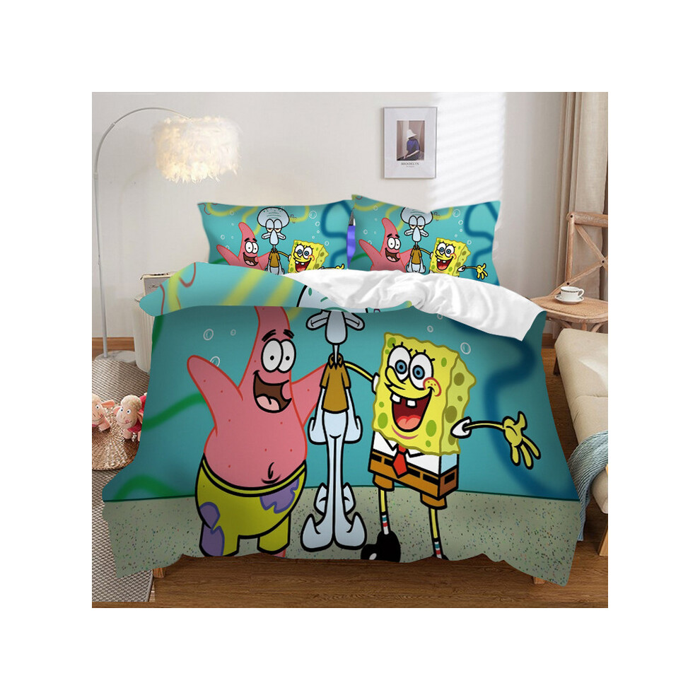 (Style 03, Double) SpongeBob Bedding Single Double King Duvet Cover