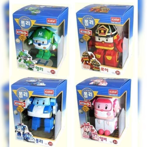4pcs Robocar Poli Ambe Roy Helly Robot Transformers Toys 2