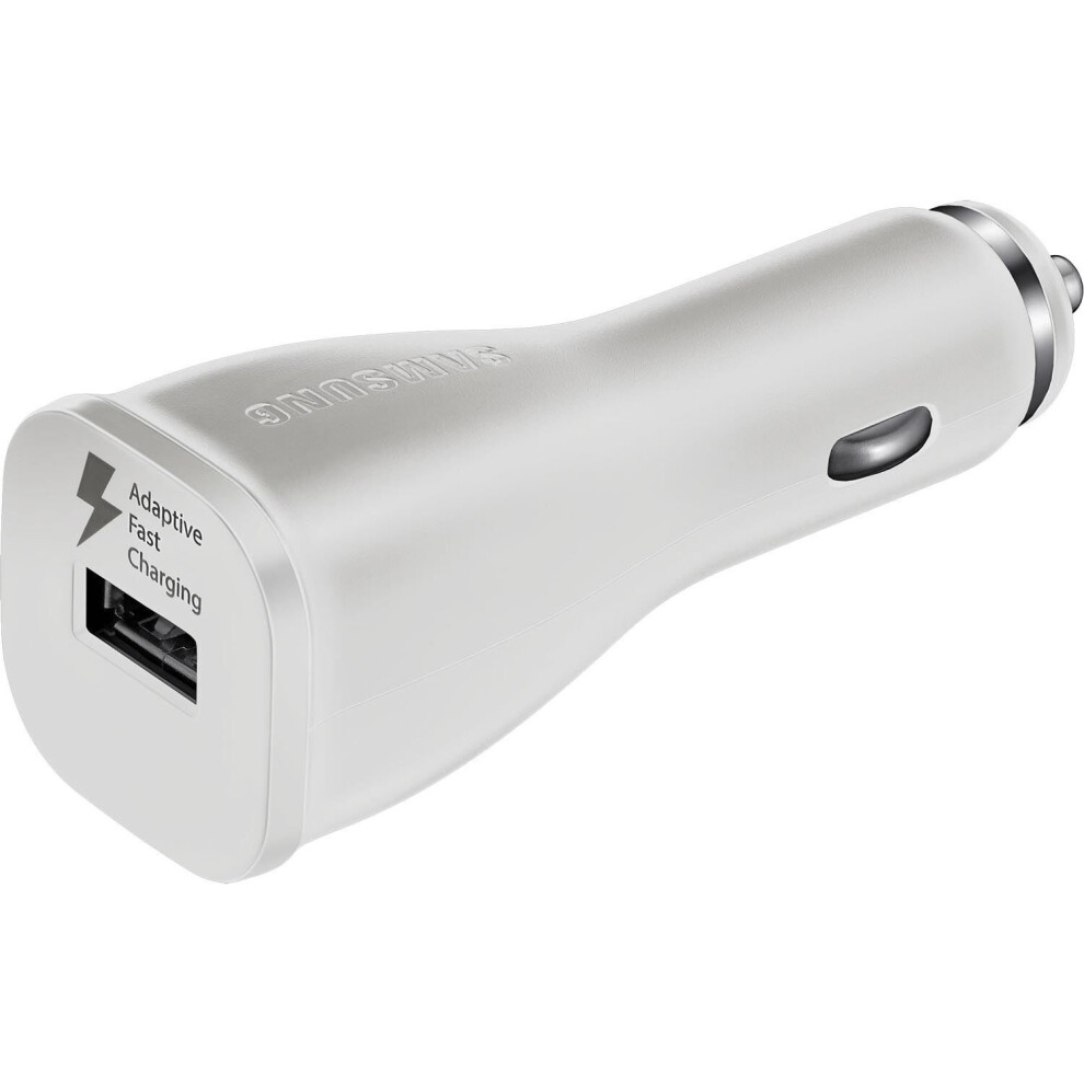 Official Samsung Adaptive Fast Car Charger Adapter - White (Bulk Packed)