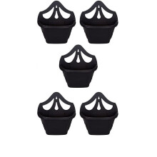 (Black, 5) Venetian Wall Fence Mounted Garden Plant Flower Basket Pot Planter Container