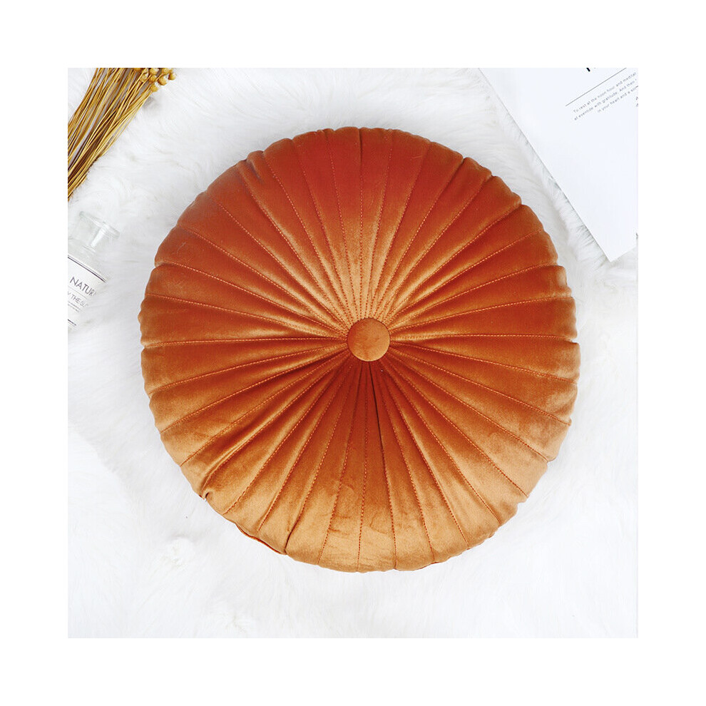 (Orange) Velvet Window Floor Sofa Living Room Home Round Pumpkin Back Seat Chair Cushion