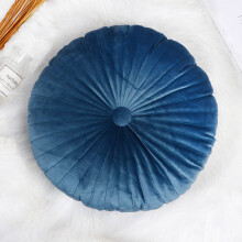 (Blue) Velvet Window Floor Sofa Living Room Home Round Pumpkin Back Seat Chair Cushion