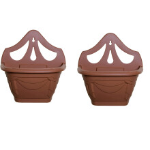 (Terracotta , 2) Venetian Wall Fence Mounted Garden Plant Flower Basket Pot Planter Container