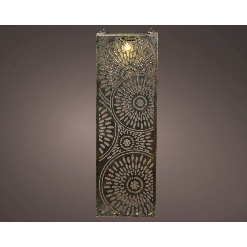 Bronze Garden Wall Art Solar Light Panel Garden Wall Decoration 60cm