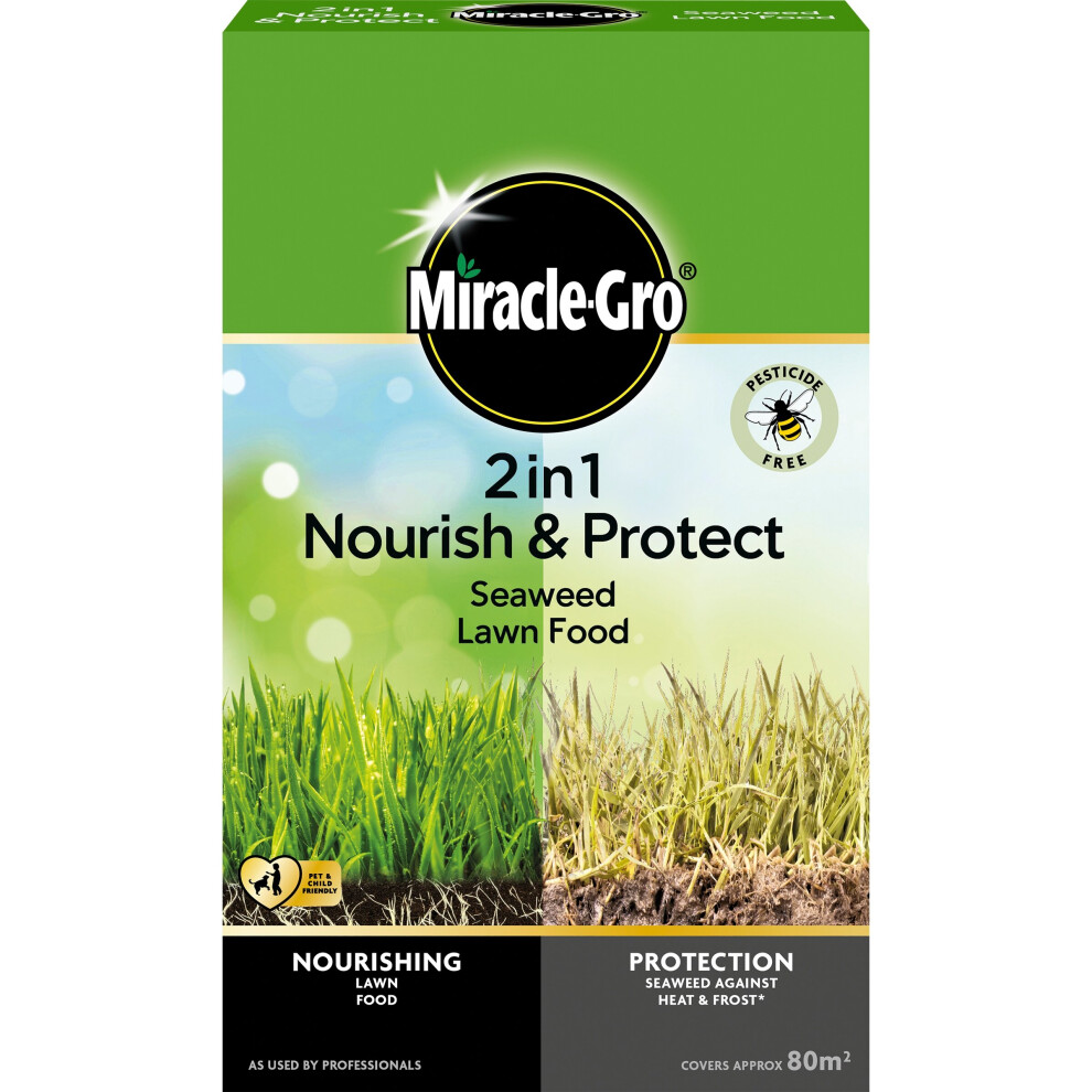 Miracle-Gro Seaweed Lawn Food Nourish Protect 2 In 1 Lawn Care 1.2kg