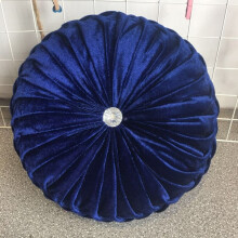 (Navy Blue) Couch Back Pad Floor Home Round Velvet Pumpkin Cushion Tatami Seat Sofa Pillow